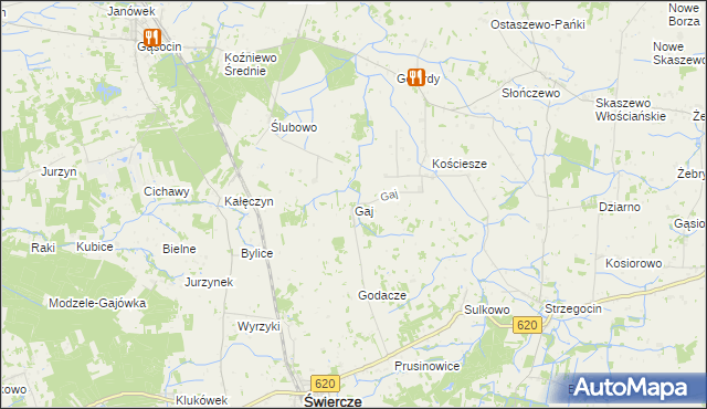 mapa Gaj gmina Świercze, Gaj gmina Świercze na mapie Targeo