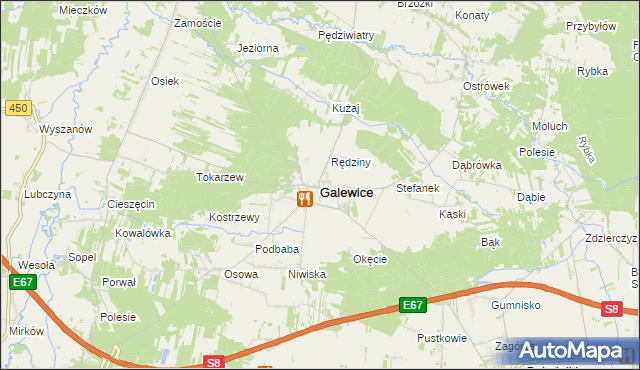 mapa Galewice, Galewice na mapie Targeo