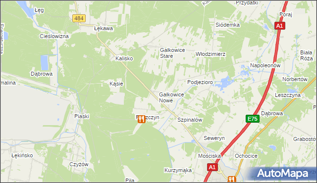 mapa Gałkowice Nowe, Gałkowice Nowe na mapie Targeo