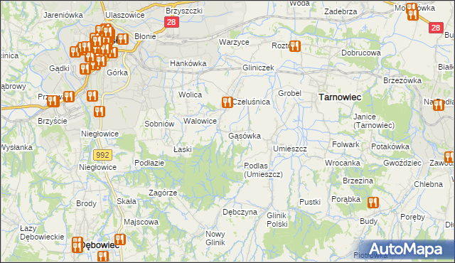 mapa Gąsówka, Gąsówka na mapie Targeo