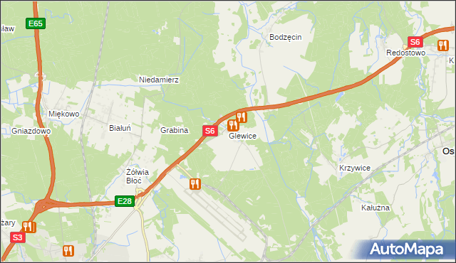 mapa Glewice, Glewice na mapie Targeo