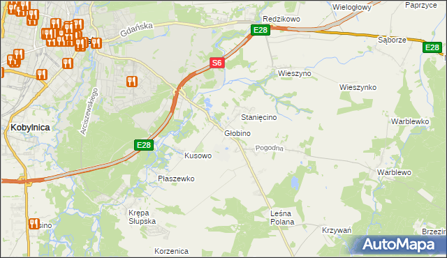 mapa Głobino, Głobino na mapie Targeo