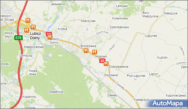 mapa Głogowo, Głogowo na mapie Targeo