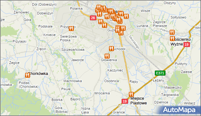 mapa Głowienka, Głowienka na mapie Targeo