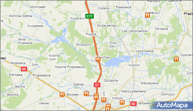 mapa Głuchów gmina Grójec, Głuchów gmina Grójec na mapie Targeo