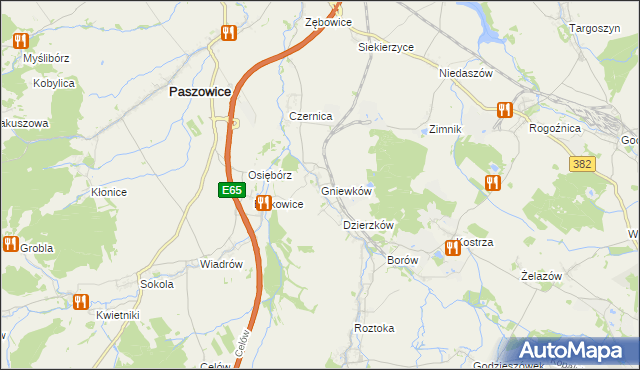 mapa Gniewków, Gniewków na mapie Targeo