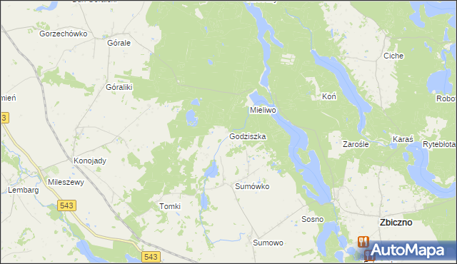 mapa Godziszka gmina Zbiczno, Godziszka gmina Zbiczno na mapie Targeo