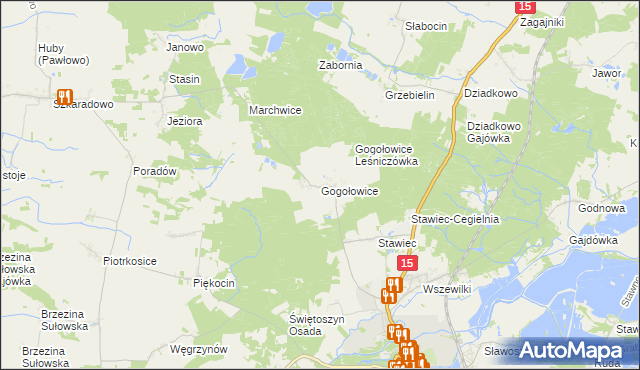 mapa Gogołowice gmina Milicz, Gogołowice gmina Milicz na mapie Targeo