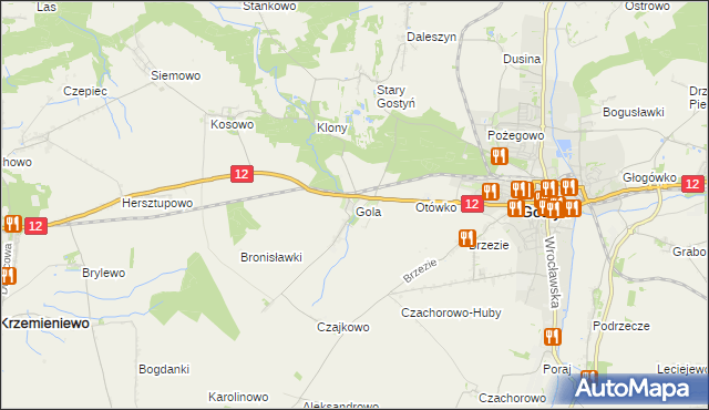 mapa Gola gmina Gostyń, Gola gmina Gostyń na mapie Targeo