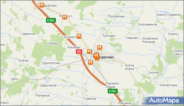 mapa Gołaszyn gmina Bojanowo, Gołaszyn gmina Bojanowo na mapie Targeo