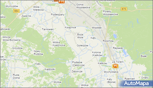 mapa Goleszów gmina Mielec, Goleszów gmina Mielec na mapie Targeo