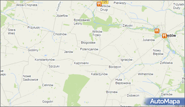 mapa Gołosze gmina Błędów, Gołosze gmina Błędów na mapie Targeo