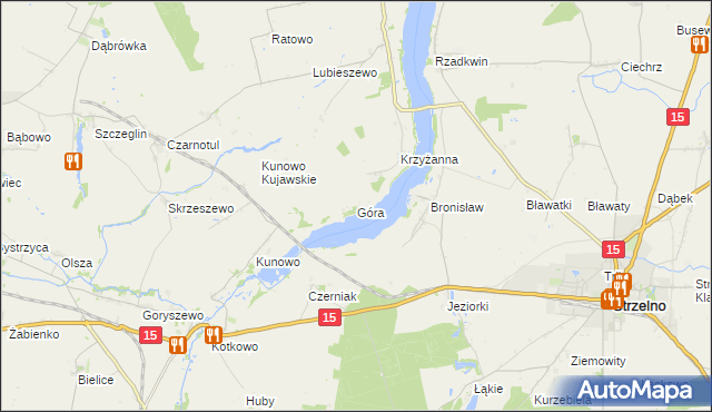 mapa Góra gmina Mogilno, Góra gmina Mogilno na mapie Targeo