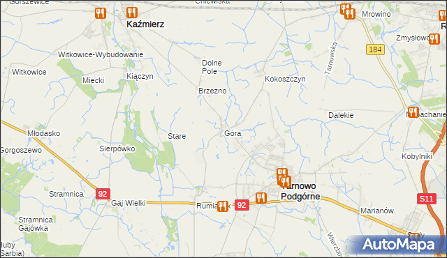 mapa Góra gmina Tarnowo Podgórne, Góra gmina Tarnowo Podgórne na mapie Targeo