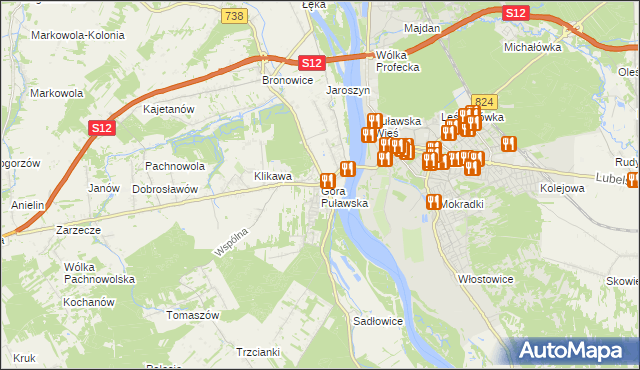 mapa Góra Puławska, Góra Puławska na mapie Targeo