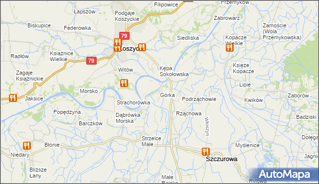 mapa Górka gmina Szczurowa, Górka gmina Szczurowa na mapie Targeo