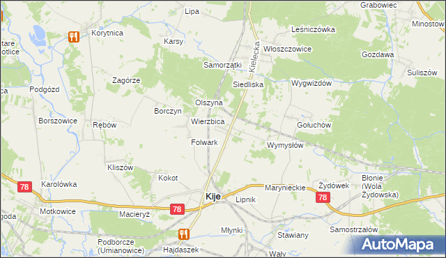 mapa Górki gmina Kije, Górki gmina Kije na mapie Targeo