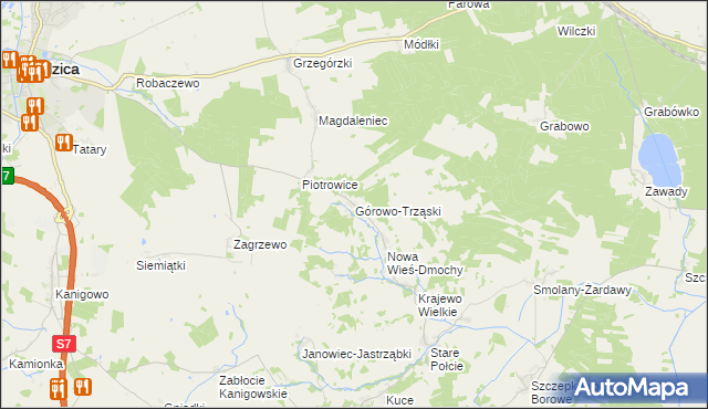 mapa Górowo-Trząski, Górowo-Trząski na mapie Targeo