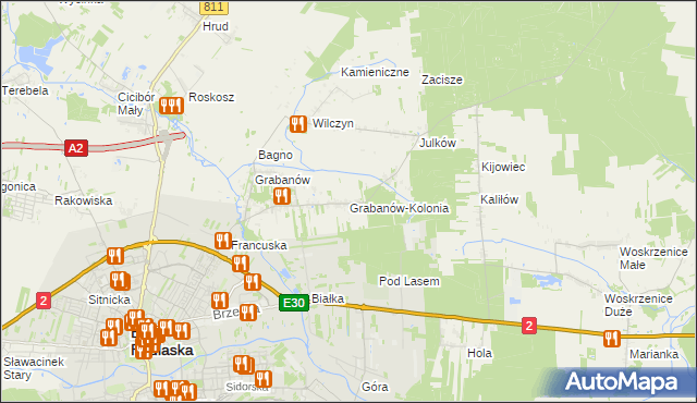 mapa Grabanów-Kolonia, Grabanów-Kolonia na mapie Targeo