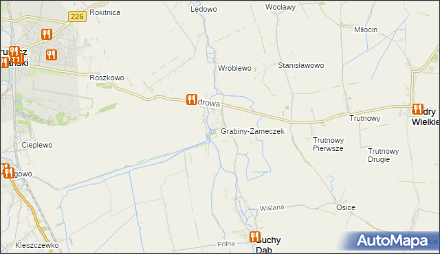 mapa Grabiny-Zameczek, Grabiny-Zameczek na mapie Targeo