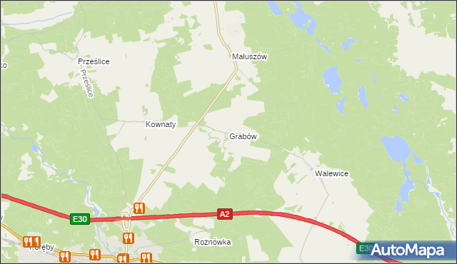 mapa Grabów gmina Torzym, Grabów gmina Torzym na mapie Targeo