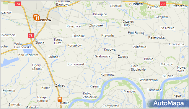 mapa Grabowica gmina Pacanów, Grabowica gmina Pacanów na mapie Targeo