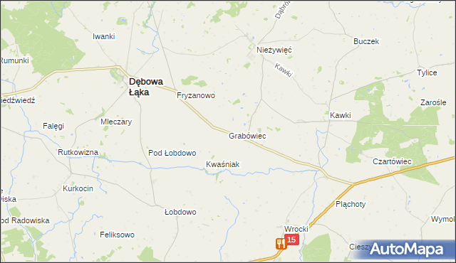 mapa Grabówiec gmina Bobrowo, Grabówiec gmina Bobrowo na mapie Targeo