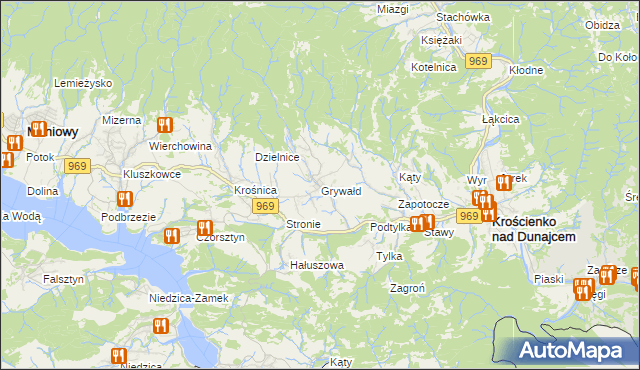 mapa Grywałd, Grywałd na mapie Targeo