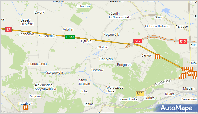 mapa Henrysin gmina Chełm, Henrysin gmina Chełm na mapie Targeo