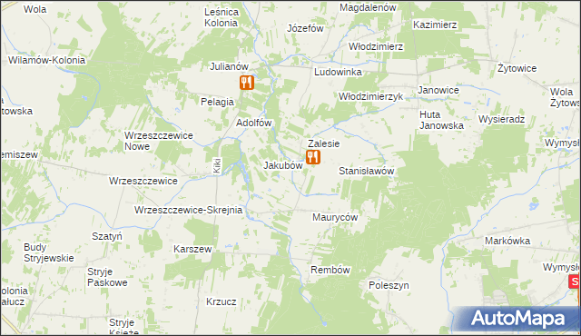 mapa Hipolitów gmina Wodzierady, Hipolitów gmina Wodzierady na mapie Targeo