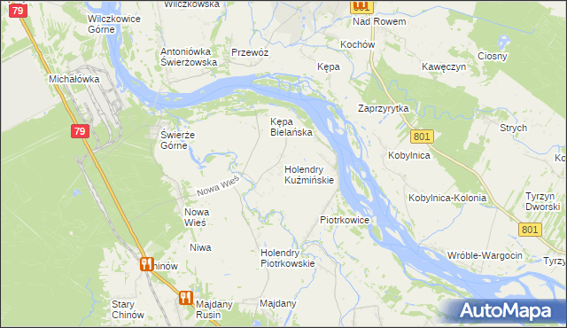 mapa Holendry Kuźmińskie, Holendry Kuźmińskie na mapie Targeo