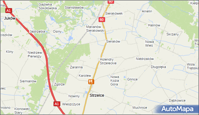 mapa Holendry Strzeleckie, Holendry Strzeleckie na mapie Targeo