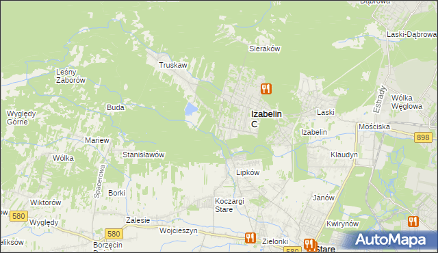 mapa Hornówek gmina Izabelin, Hornówek gmina Izabelin na mapie Targeo