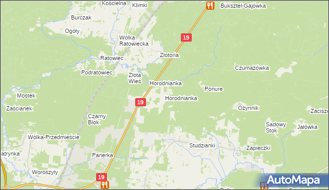 mapa Horodnianka gmina Wasilków, Horodnianka gmina Wasilków na mapie Targeo