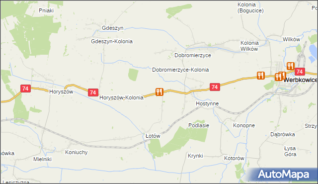 mapa Hostynne-Kolonia, Hostynne-Kolonia na mapie Targeo