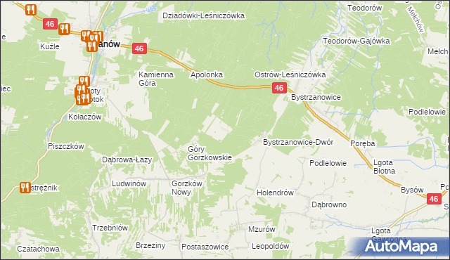 mapa Hucisko gmina Janów, Hucisko gmina Janów na mapie Targeo