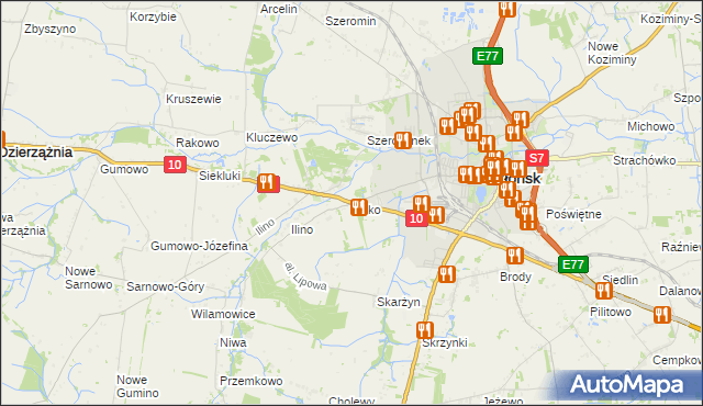 mapa Ilinko, Ilinko na mapie Targeo