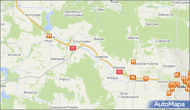 mapa Imiełków, Imiełków na mapie Targeo