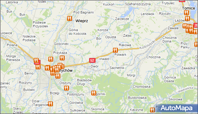 mapa Inwałd, Inwałd na mapie Targeo