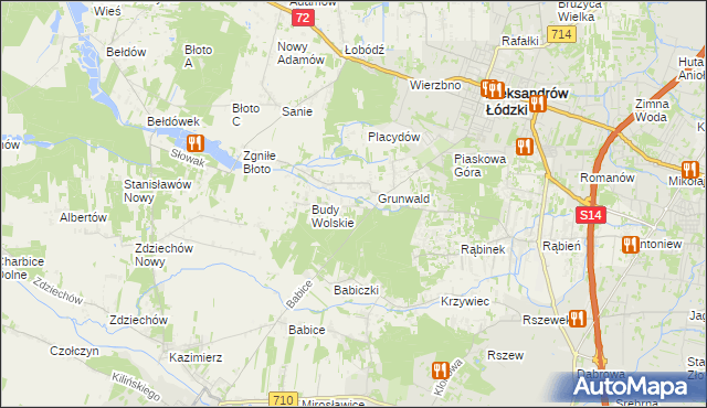 mapa Izabelin gmina Aleksandrów Łódzki, Izabelin gmina Aleksandrów Łódzki na mapie Targeo