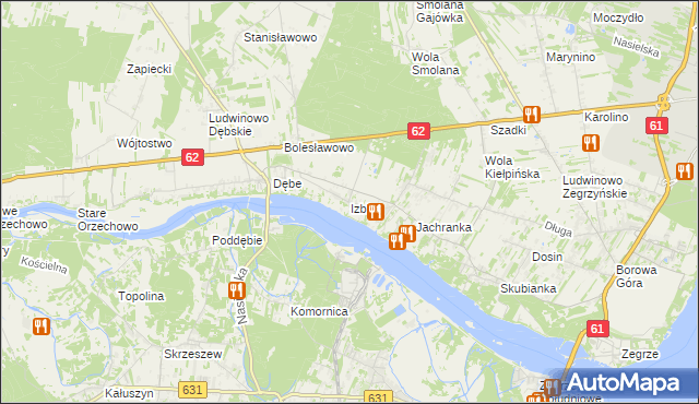 mapa Izbica gmina Serock, Izbica gmina Serock na mapie Targeo