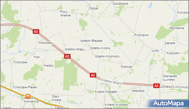 mapa Izdebki-Kośmidry, Izdebki-Kośmidry na mapie Targeo