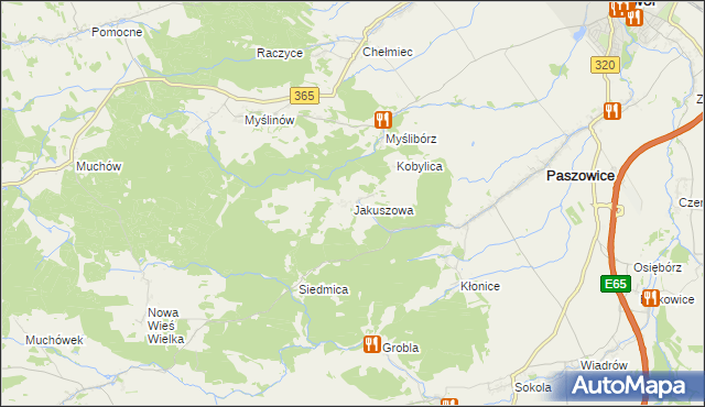 mapa Jakuszowa, Jakuszowa na mapie Targeo