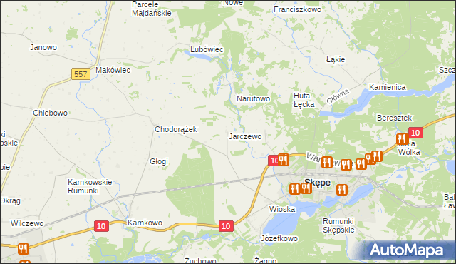 mapa Jarczewo, Jarczewo na mapie Targeo