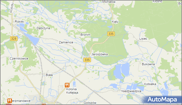 mapa Jaroszówka gmina Chojnów, Jaroszówka gmina Chojnów na mapie Targeo