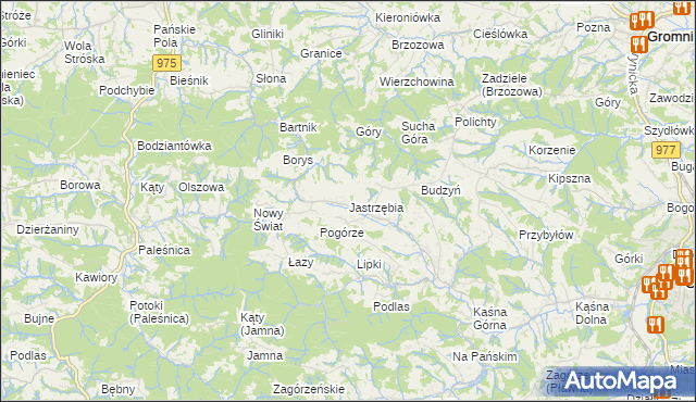 mapa Jastrzębia gmina Ciężkowice, Jastrzębia gmina Ciężkowice na mapie Targeo
