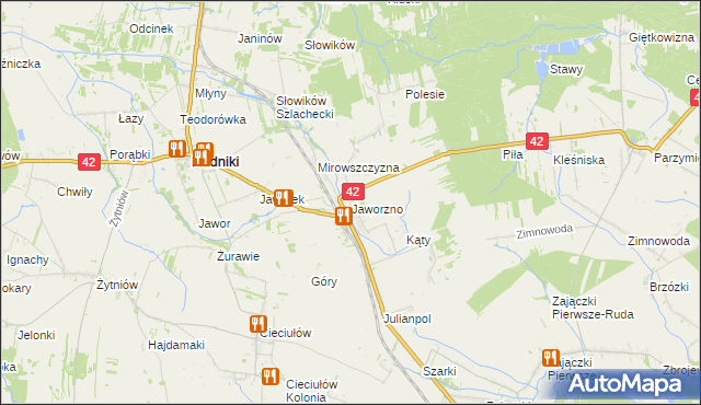 mapa Jaworzno gmina Rudniki, Jaworzno gmina Rudniki na mapie Targeo
