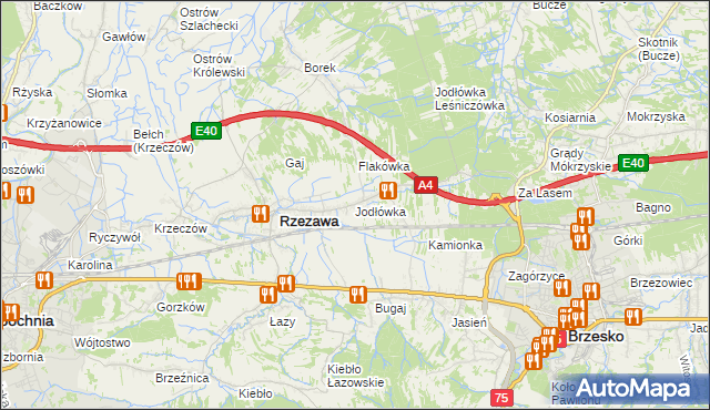 mapa Jodłówka gmina Rzezawa, Jodłówka gmina Rzezawa na mapie Targeo