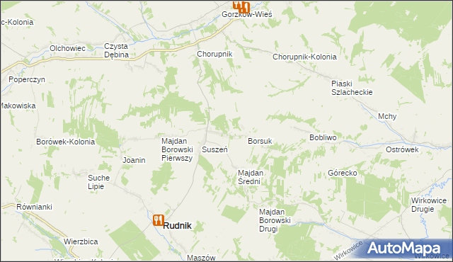 mapa Józefów gmina Gorzków, Józefów gmina Gorzków na mapie Targeo