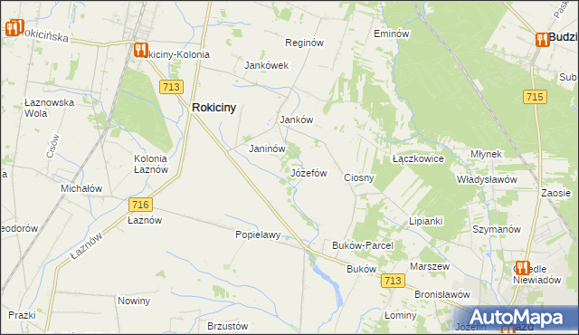 mapa Józefów gmina Ujazd, Józefów gmina Ujazd na mapie Targeo